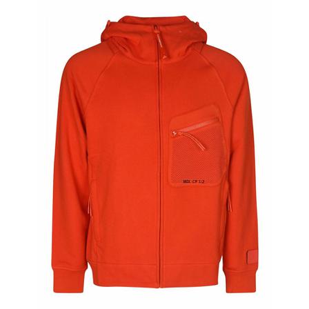 C.p. Company, Zipped-Up Hooded Jumper Rood, Heren, Maat:L