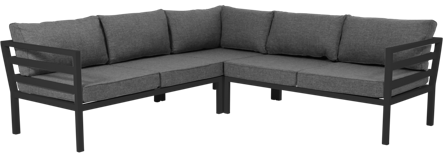 Brafab Weldon Loungesoffa Svart/Grå, Utemöbler