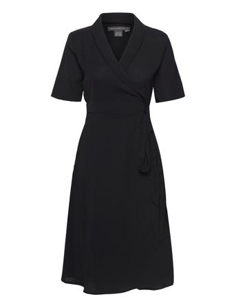 Aleena Wrap Dress Dresses T-shirt Dresses Svart French Connection*Betinget Tilbud