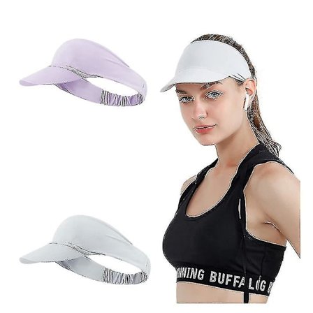 2 stk solskjerm pannebånd for kvinner, elastisk svetteabsorberende sports pannebånd pannebånd hodeplagg solhette sportssol