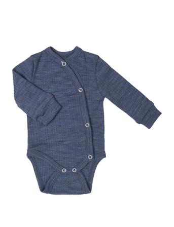 Wrap Body, Merino Wool, Denim Melange Drop Needle Bodies Wrap Bodies Navy Smallstuff