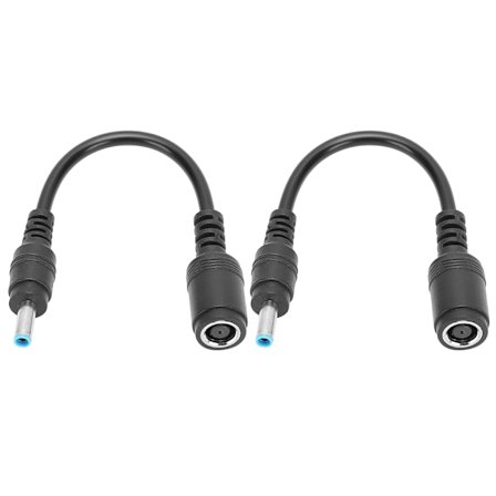 Virtajohto kannettavalle tietokoneelle, 7,4 x 5,0 mm - 4,5 x 3,0 mm kärjiliittimen muunnin varmistaa tasaisen virransiirron, 2 kpl pienikokoinen musta