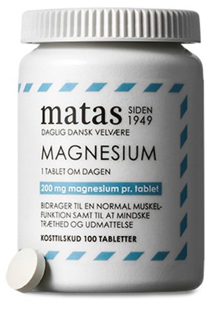 Matas Striber Magnesium 200 mg 100 tabl., Helse & Madvarer, Mineraler, Magnesium