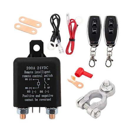 Fjärrstyrd Batterifrånskiljare, Fjärrkontroll för Lastbil Bilbrytare Stöldskydd, 24v 200a Fjärrkontroll Batterifrånskiljare