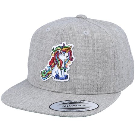 Unicorns - Gris snapback Gorra - Kids Glorious Unicorn Curls Grey Snapback @ Hatstore