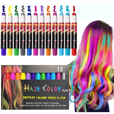 Hiusliitu - Hair Chalk Color Pen - 12 väriä