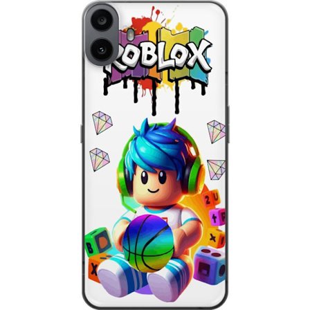 Yhteensopiva Puhelinkuori Nothing Nothing CMF Phone 1 Värikäs Roblox-kuvitus pelihahmolla, leluilla ja energialla, täydellinen pelifaneille ja mode