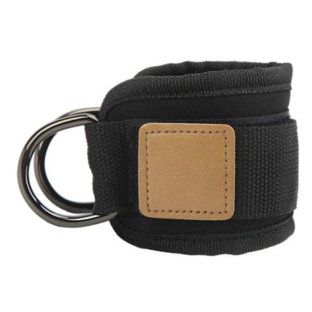 Fitness Ankelstrop Styrketræner Dobbelte D-ringe Gummibånd Mænd Kvinder Sort