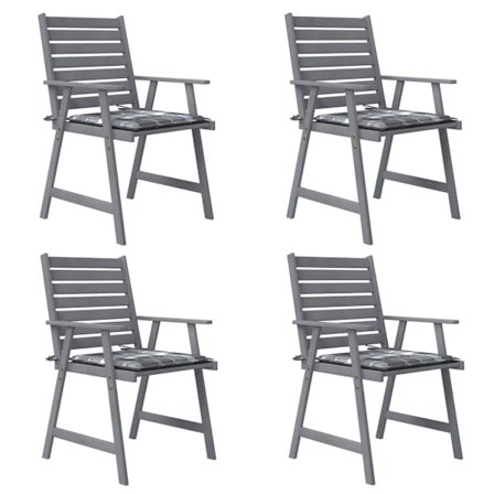 vidaXL Trädgårdsstolar 4 st med dynor massivt akaciaträ