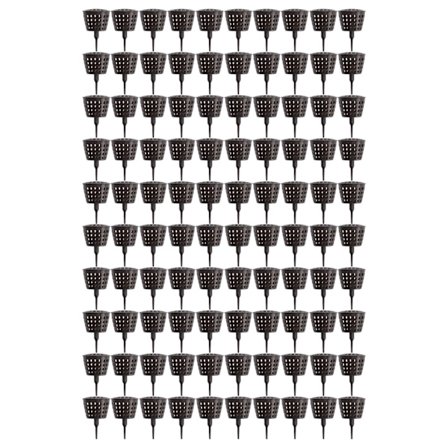 100 st plastgödselnätkorg med lock Planteringsgödselnätkruka för suckulent orkidébonsai stor storlek med lock