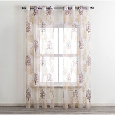 100*250cm krokbroderi gjennomsiktig hullgardin gardin semi