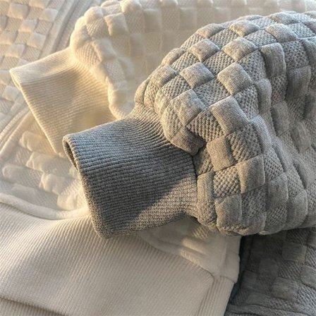 Mode Retro Dam Hoodie Streetwear Waffle Sweatshirt Dam Z