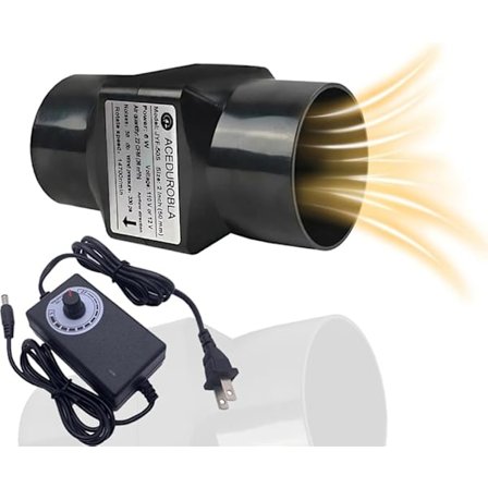 Kanalventilator 50 mm Diameter Badeværelse Køkken Rørventilator EU Adapter, Justerbar Hastighed