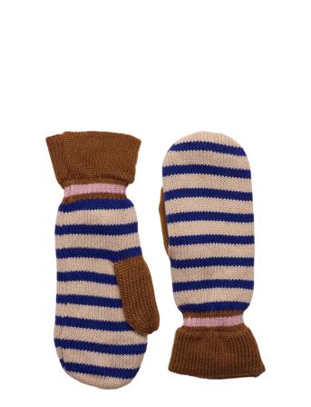 Stripe Emerald Mittens Patterned Becksöndergaard