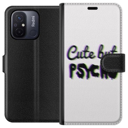 Kompatibel Tegnebogsetui til Xiaomi Redmi 12C Rainbow-farvet legetøjsfigur med et glad ansigt og farverige cirkler i en legesyg studieillustration