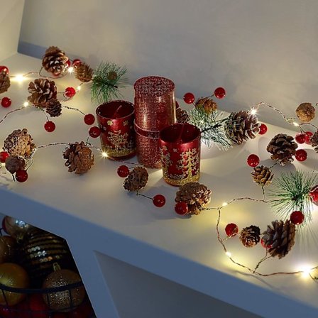 Juleguirlande med lys | LED julelys juleguirlande