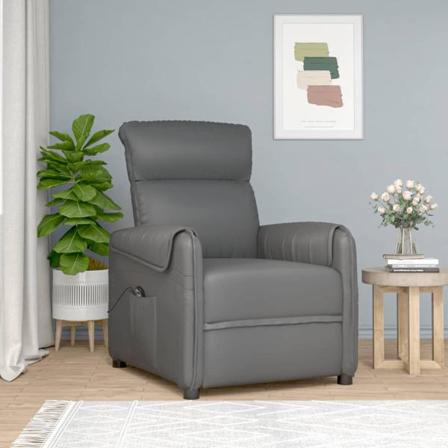 Vidaxl Elektrisk Reclinerfåtölj Grå Konstläder Grå