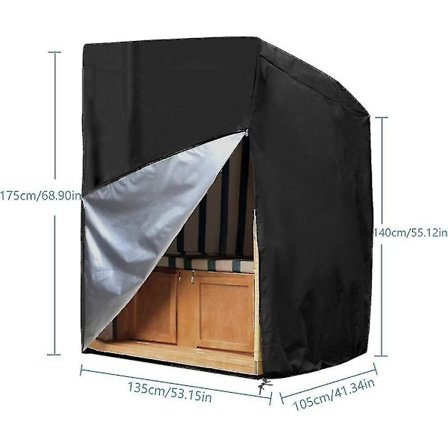 Strandstolsbetræk til strandkurv, vandtæt ripstop Oxford-stof 135x105x175 / 140 cm