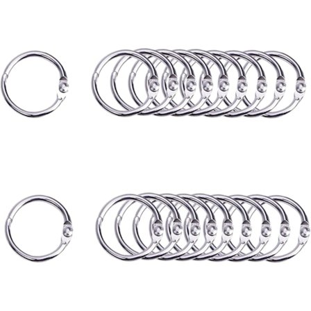 20 st Bokringar, Lösbladsringar 30mm Innerdiameter Nyckelringar (30mm-20Pack)