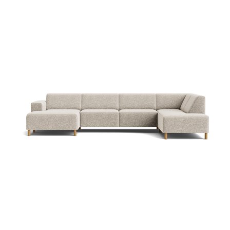 Seam U-sofa, venstrevendt - Genesis Grå/Beige - 344x206x78 - Sofa, u-sofa