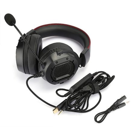 K3 Svart Rød ABS Gaming Headset RGB Hodetelefoner for PS4/Xbox one x/Xbox one/PC/Laptop/PSP/Tablet PC/IOS/Android Svart Rød (RGB Lys)