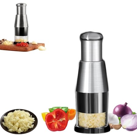 Presset hvidløgssnitter - rustfrit stål 304 hvidløgspresser til hakning af hvidløg, manuel håndhvidløgspresser