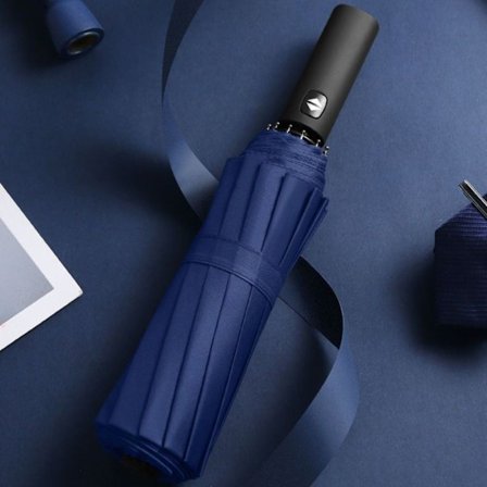 Automatisk Paraply 12 Ribs Paraply MØRKBLÅ