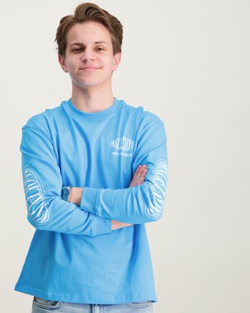 Malelions Malelions Junior Relaxed Longsleeve T-Shirt Vit T-shirts Kille - Kids Brand Store