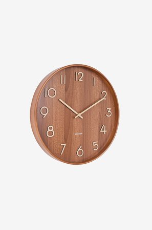 Karlsson - Veggklokke Pure Large - Brun - Veggklokker & bordklokker - Fra Homeroom