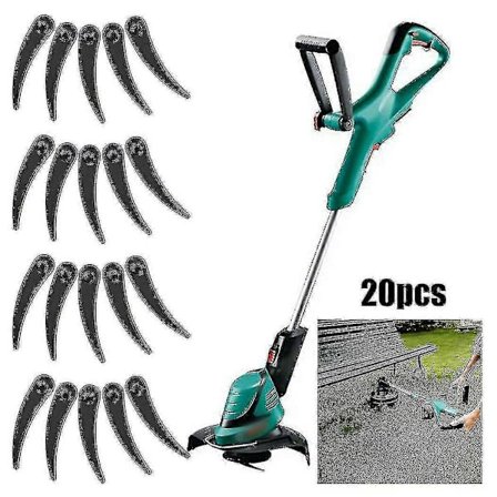 Ersättningsblad för Bosch, 20 st, 84 mm, förstärkta Durablade-plastblad för Bosch Art 26-18 Li grästrimmers, fri frakt