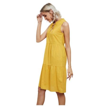 Spetsremmar Enfärgad Mellanlång Klänning