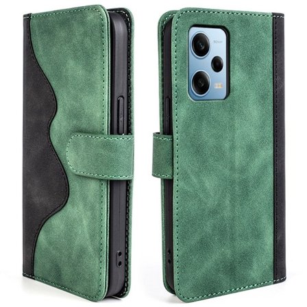 To-farvet Xiaomi Redmi Note 12 Pro læderetui - Grøn