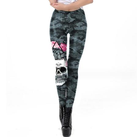 Skeleton Halloween Leggings Naisten UltraSoft Pants Cosplay -asu style 1 L