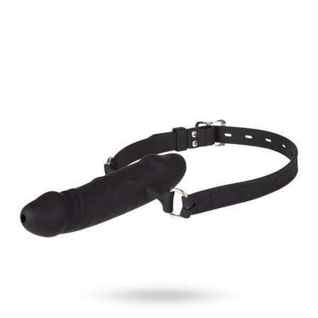 Sustainable Pleasure: Dual Penis Silicone Gag - Adjustable + Breathable - Sexleker Vuxen: Bondage & Fetish