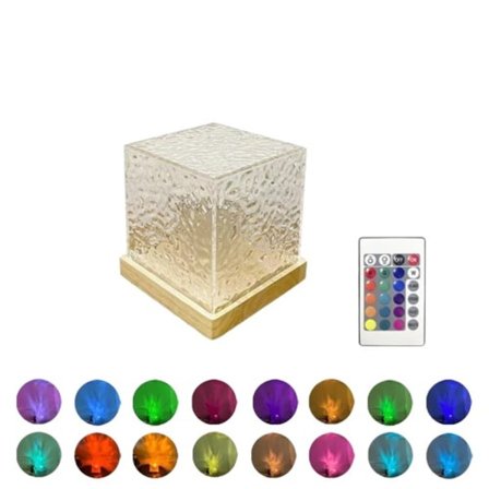 Dynamisk Roterende Vand Rippel Projektor Nat Lys 16 Farver Flame Krystal Lampe