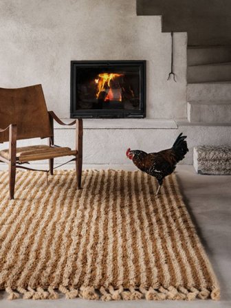 Ecco 200X300 Mosterd Geel/Geel Wol Vloerkleed