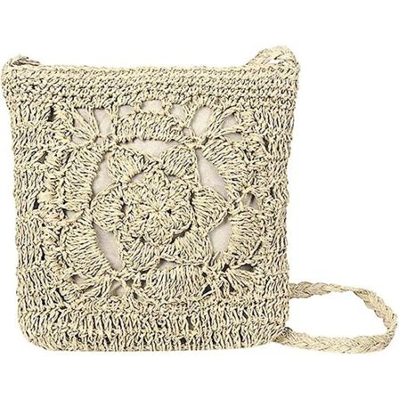 Strandkurvveske Dam Retro Halmveske Axelveske Jenter Heklede Vesker Sommer Axel For Ferie Camping Piknik Daglig Shopping (3-c-6) beige