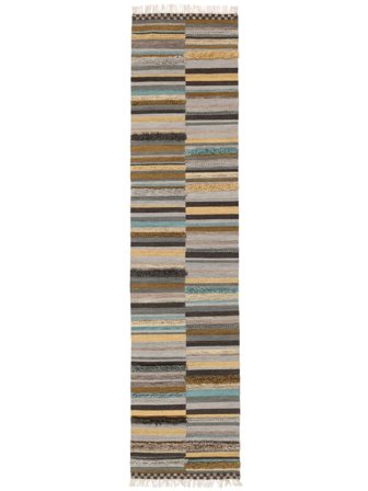 Striped Small Otto Rug - Yellow/Multicolor 80X350 Wool
