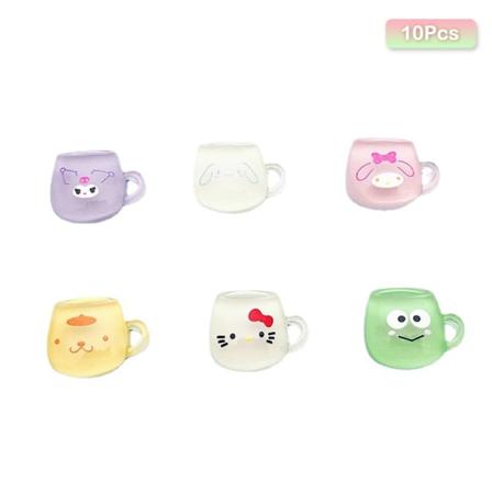 10 stk Sanrio Cartoon Luminous Small Cups DIY Resin Accessories - Perfet