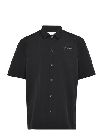 Nylon Summer Shirt Short Sleeve Kortermet Skjorte Svart HAN Kjøbenhavn*Betinget Tilbud