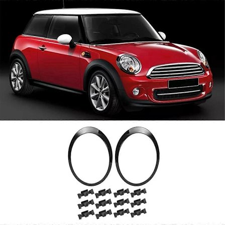 Sort Forlygte Trim Ringe Rammer Dæk Par til Mini Cooper R55 R56 2007-2015 51137149905 511371499
