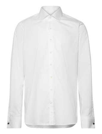 Oscar Jacobson Slim Fit Cut Away Double Cuff Shirt - White - 43