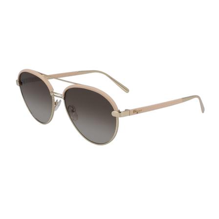 Salvatore Ferragamo Sf229Sl , Beige , Dames , Maat: ONE Size Zonnebrillen