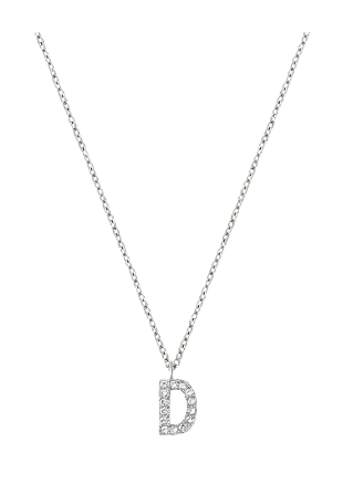 Mockberg Petite Stone Letter D Steel Necklace Smycken & klockor Dam Silver ONESIZE