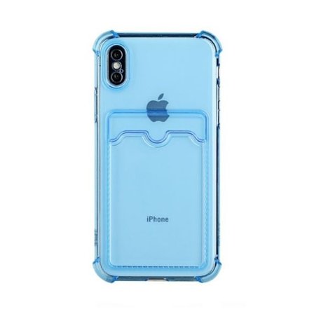 iPhone XR TPU Shockproof Protective Wallet Case Blue