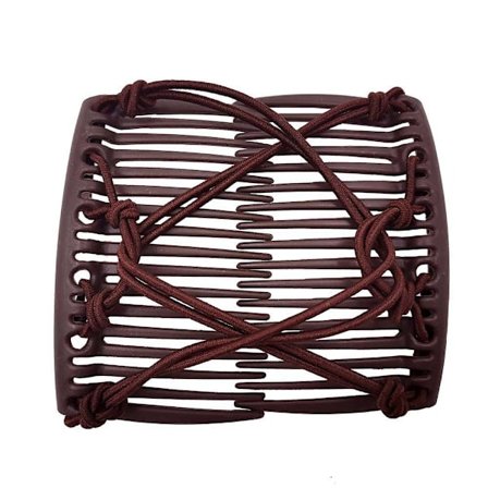 Elastiskt rep Pan Hårklämmor Lazy Comb KAFFE