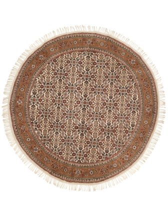 Hand Knotted Bidjar Indo Rug Ø 248 Wool Brown/Beige Large