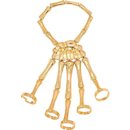 Skelett Skalle Fingrar Hand Armband Punk Armband Armband Personlighet(Guld)
