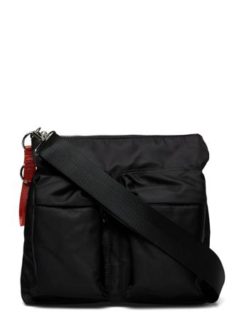 Bag Nylon 2 Front Pockets Skuldertaske Taske Sort Lindex