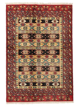 Turkaman Rug 134X195 Dark Red/Black Wool, Persia